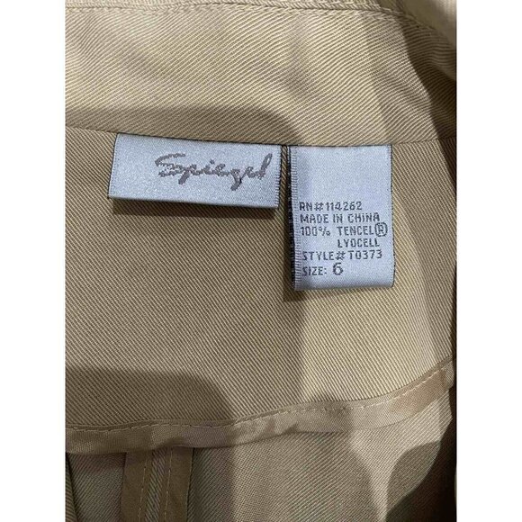 Spiegel 100% Tencel Beige Jacket Button Up Y2K Size 6 - Picture 6 of 6